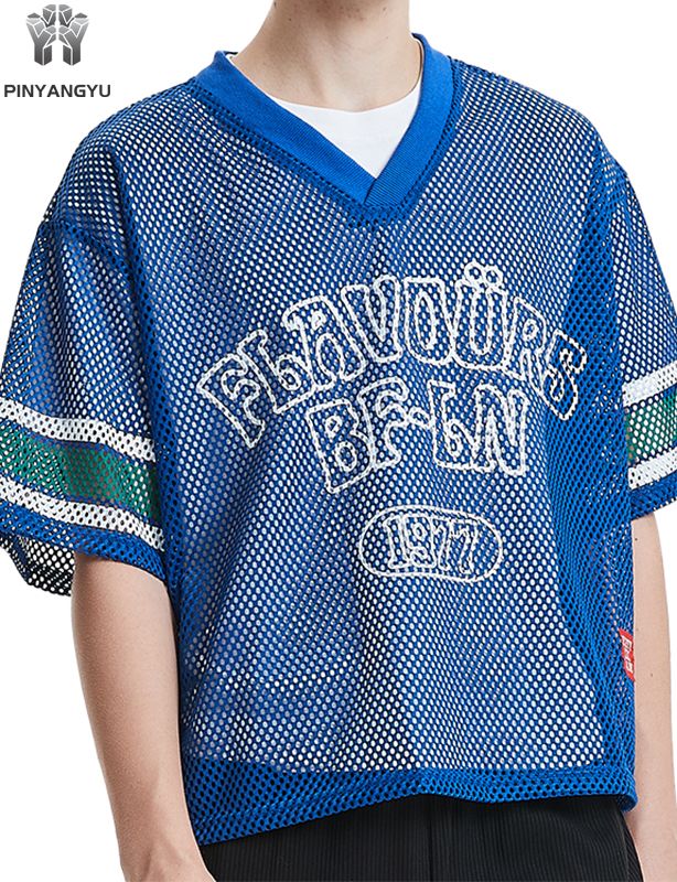 Футболка с крупными дырками, изготовленная на заказ, из дышащей сетки для спорта и лета