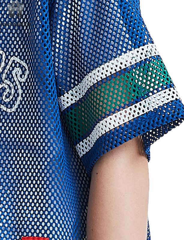 Футболка с крупными дырками, изготовленная на заказ, из дышащей сетки для спорта и лета